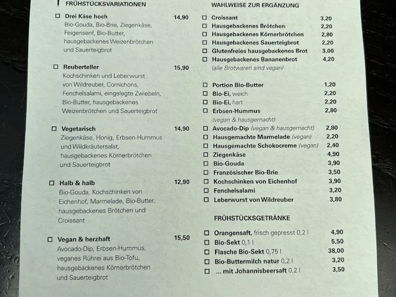 menu 2 of Café Sehnsucht