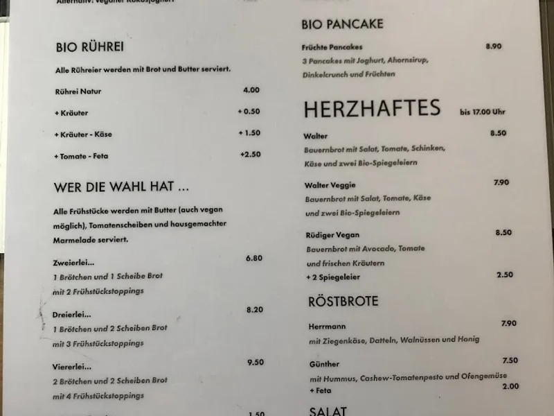 menu 1 of Café Walter