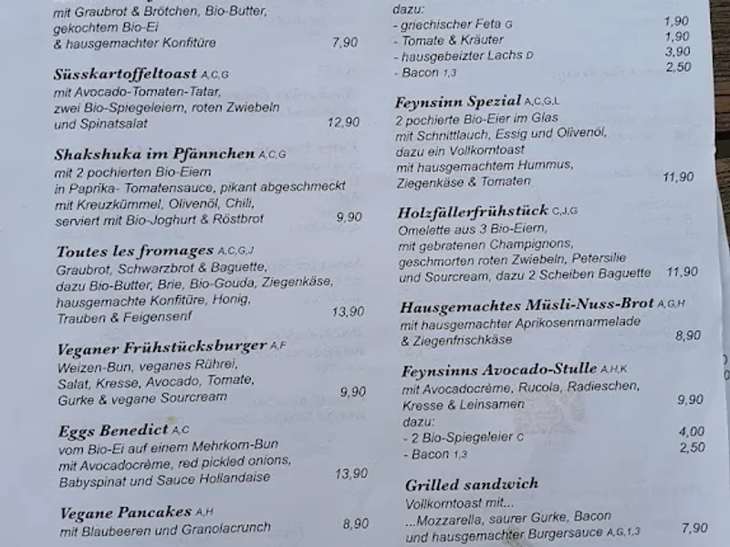 menu 0 of Cafè Restaurant Feynsinn