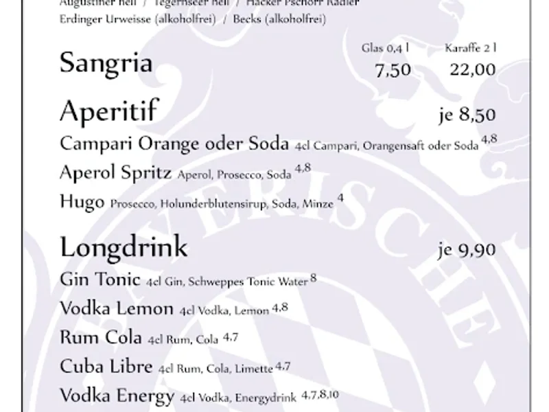 menu 0 of Bayerische Eismanufaktur