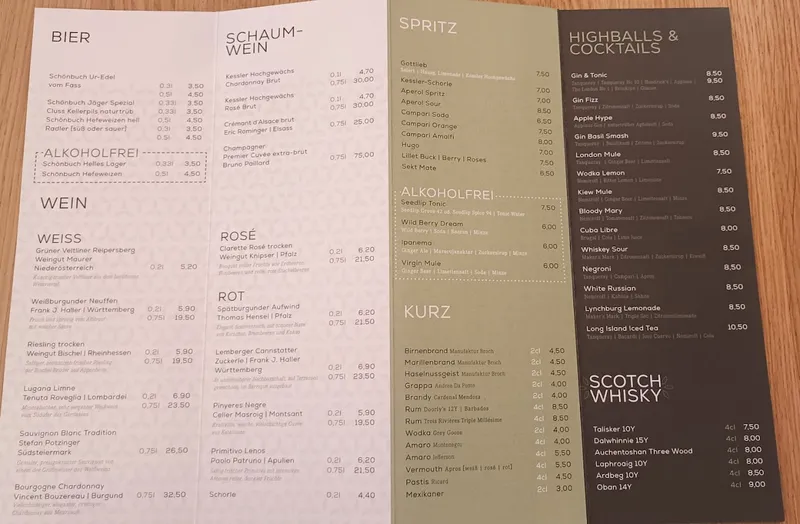 menu 1 of Gottlieb Café & Bar