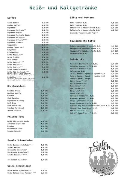menu 1 of Café Tratsch