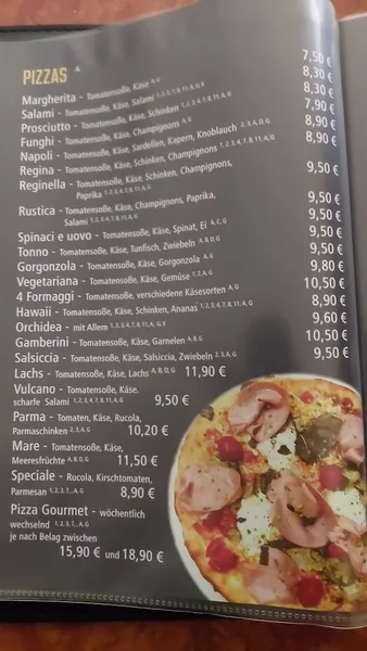 menu 1 of Pizzeria Orchidea - München