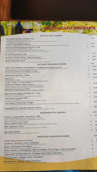 menu 0 of Restaurant Churrascaria
