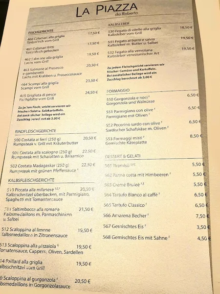 menu 0 of Ristorante La Piazza Da Roberto