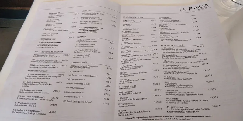menu 1 of Ristorante La Piazza Da Roberto