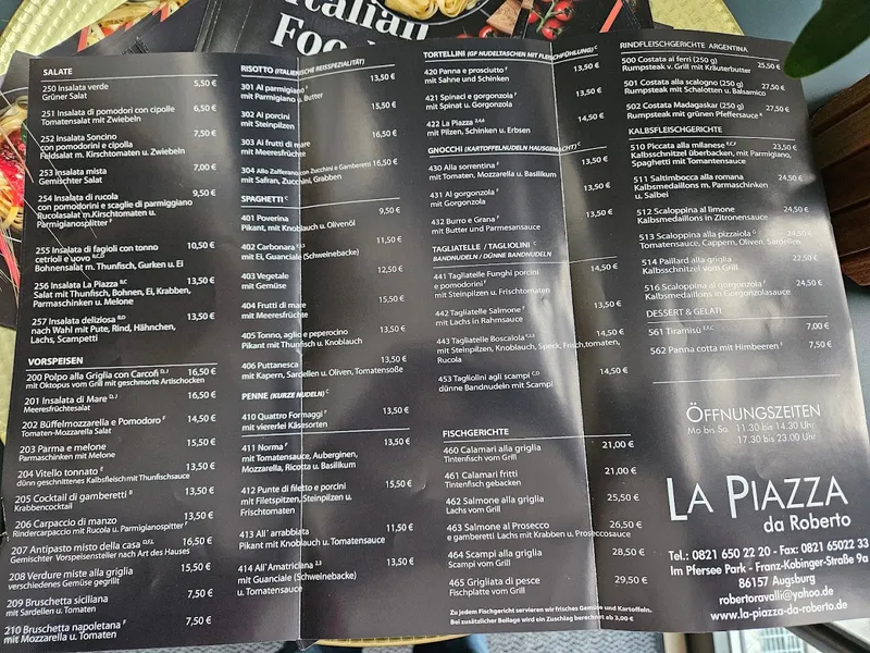 menu 2 of Ristorante La Piazza Da Roberto