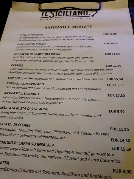 menu 0 of Il Siciliano