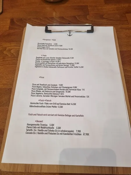 menu 1 of ristorante L ancora