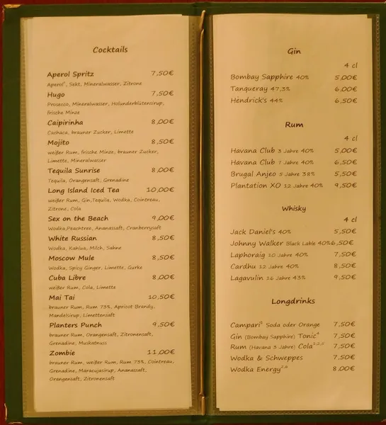 menu 0 of Cafe Stern