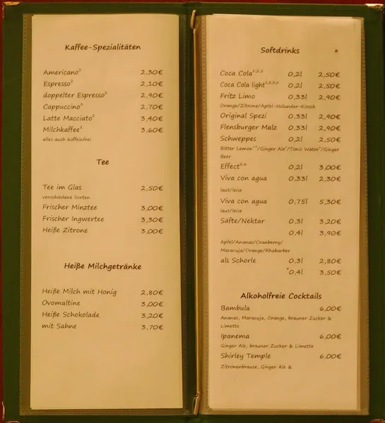 menu 1 of Cafe Stern