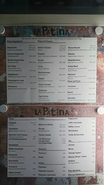 menu 1 of La Patina: Pizza Restaurant Lieferservice Wilhelmsburg