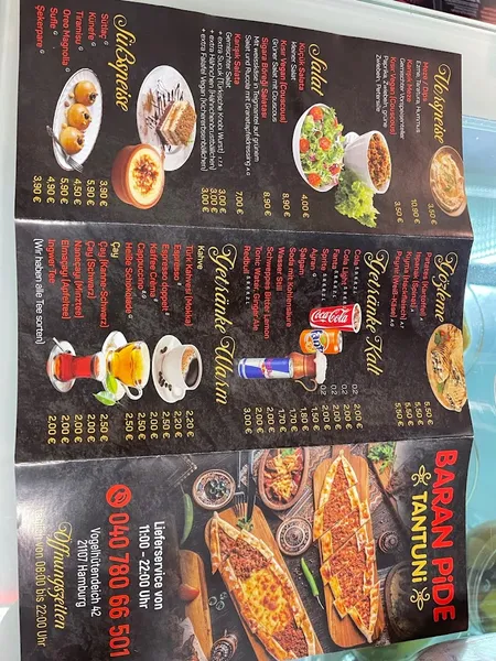 menu 0 of Baran Pide