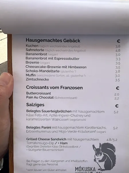 menu 2 of Mókuska Kaffeerösterei