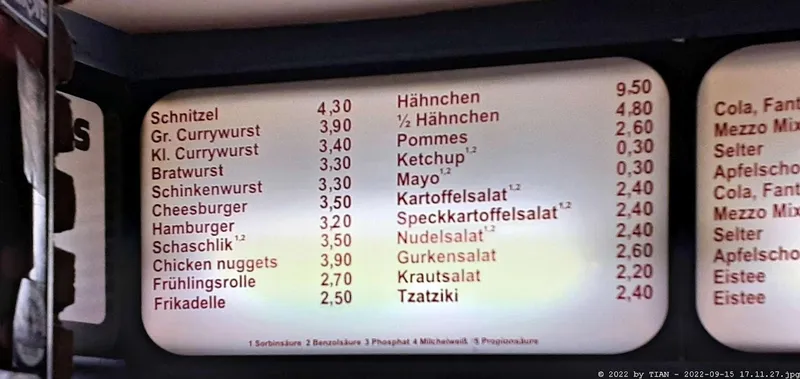 menu 2 of Hähnchengrill Jürs