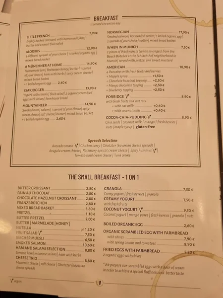 menu 2 of VOLLATHS