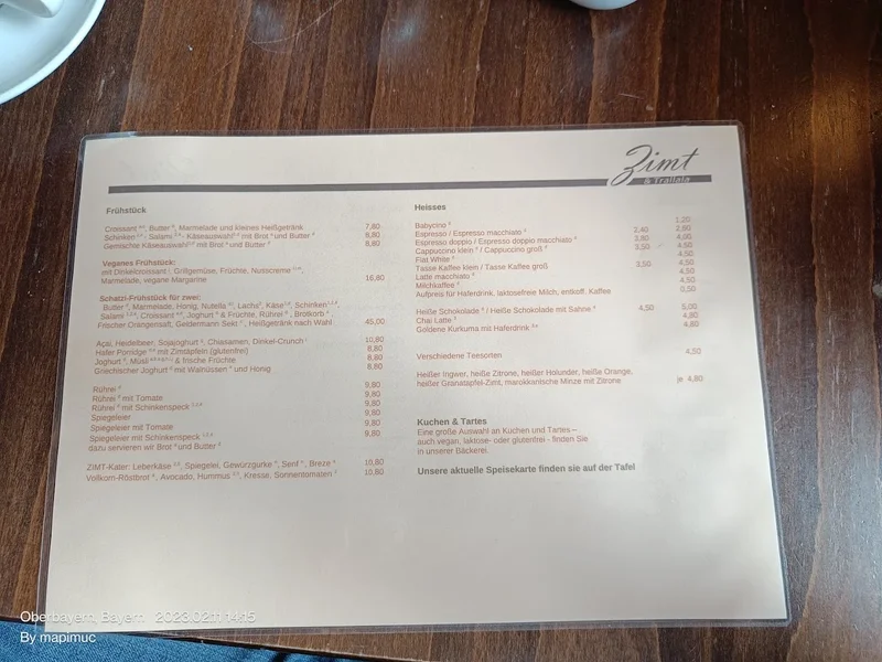 menu 1 of Café Zimt und Trallala