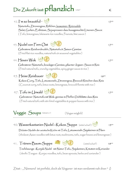menu 0 of JACK GLOCKENBACH Vietnamesisches Restaurant München | Tages Bar