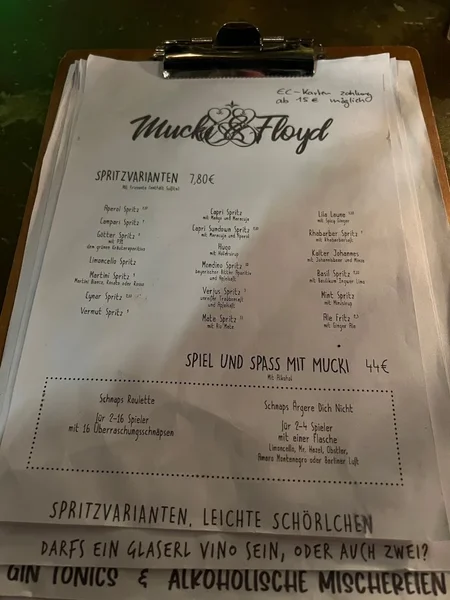 menu 0 of Mucki & Floyd