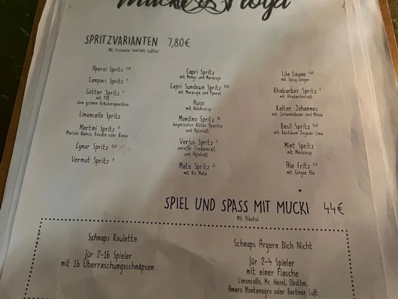 menu 0 of Mucki & Floyd