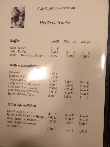 menu 1 of Café Konditorei Herrmann
