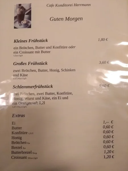 menu 2 of Café Konditorei Herrmann