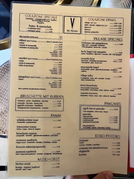 menu 0 of The Village Café-München