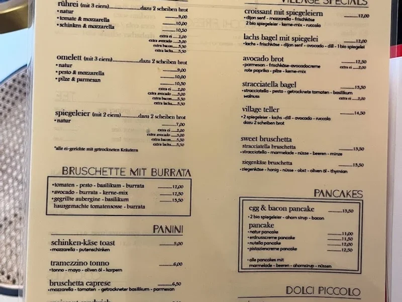 menu 0 of The Village Café-München