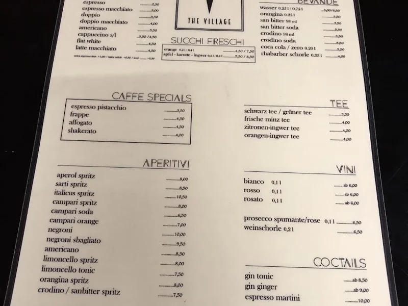 menu 2 of The Village Café-München