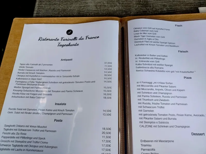 menu 0 of Ristorante Farinelli Da Franco