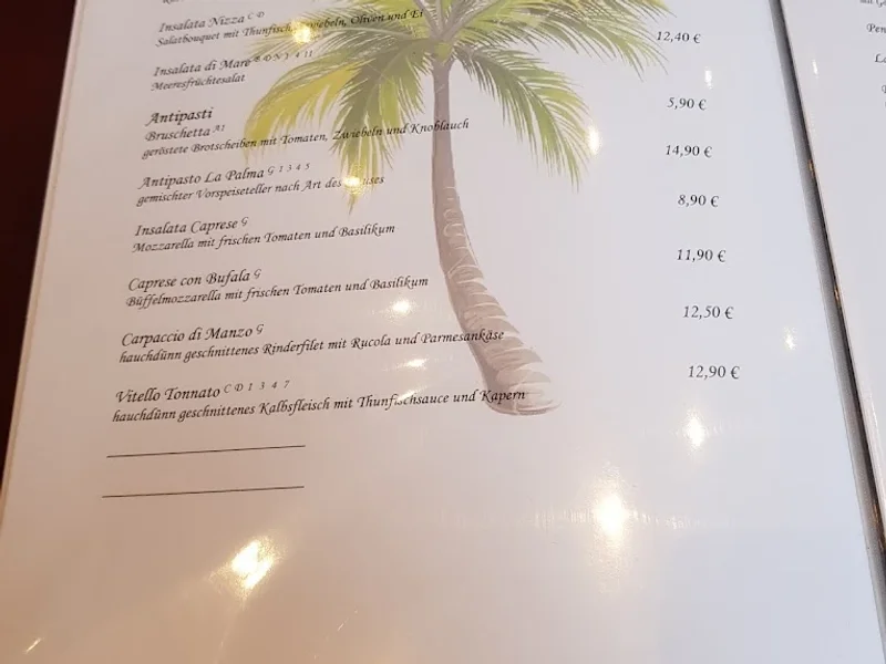menu 0 of Trattoria Pizzeria La Palma