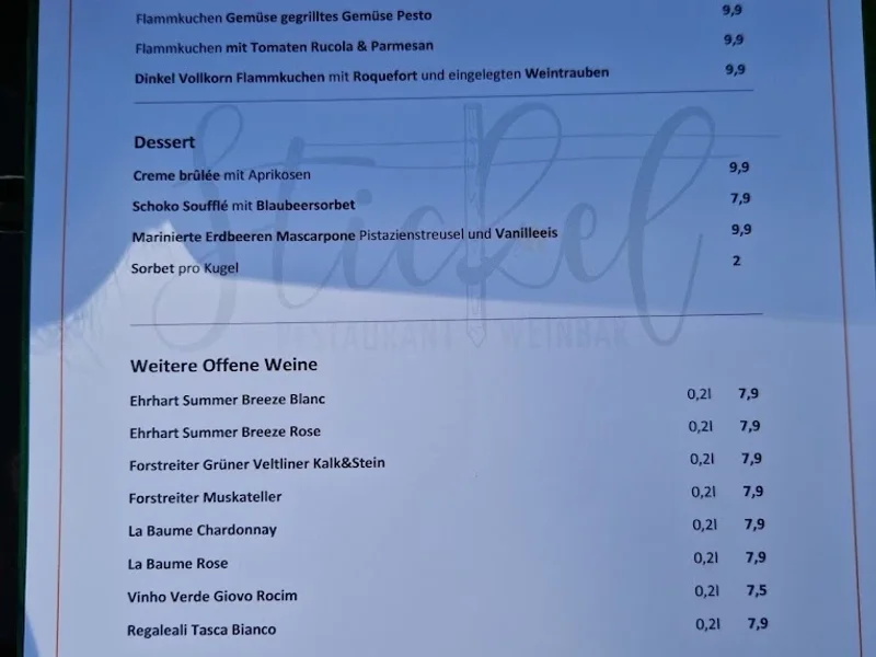 menu 0 of Stickel Restaurant