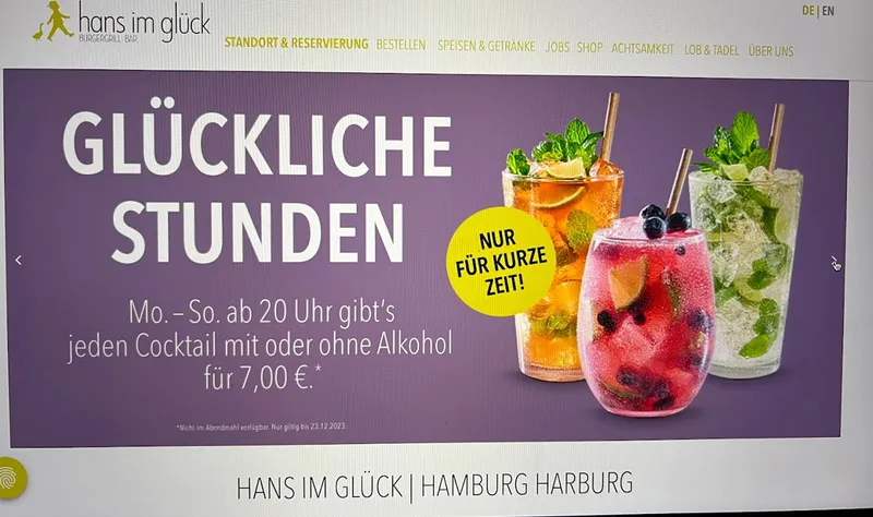 menu 1 of HANS IM GLÜCK - HAMBURG Harburg