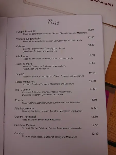 menu 0 of Cosmos
