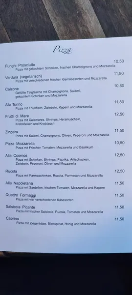 menu 1 of Cosmos