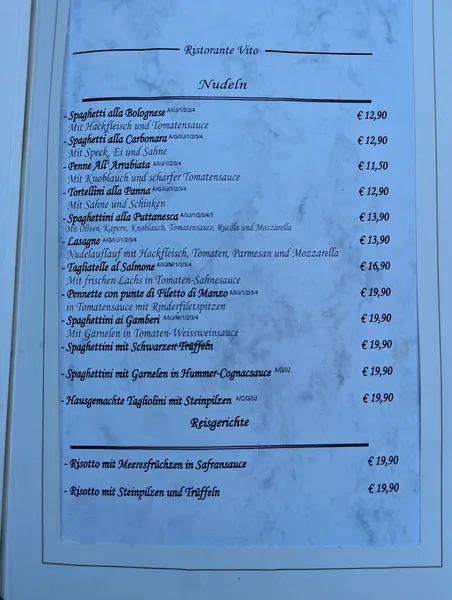 menu 1 of Ristorante Vito