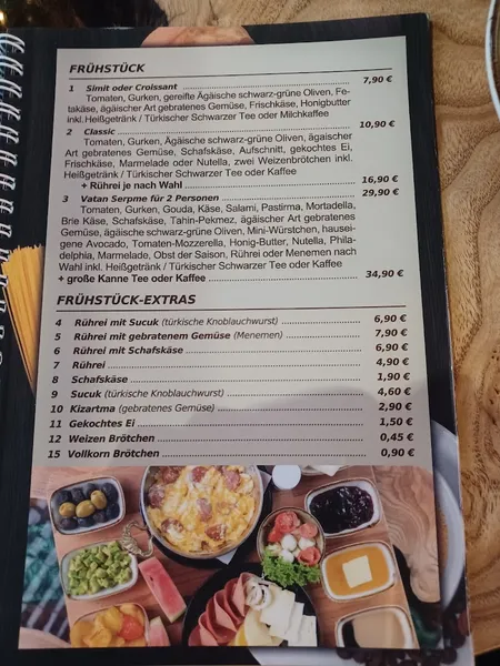 menu 1 of Bäckerei Vatan