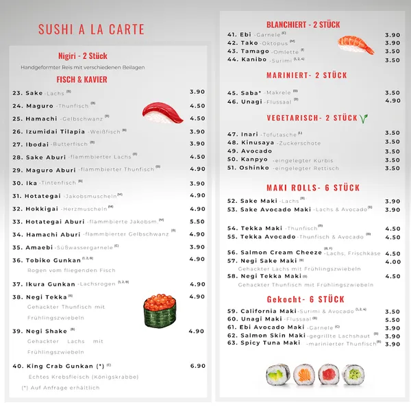 menu 1 of Sushi Lounge