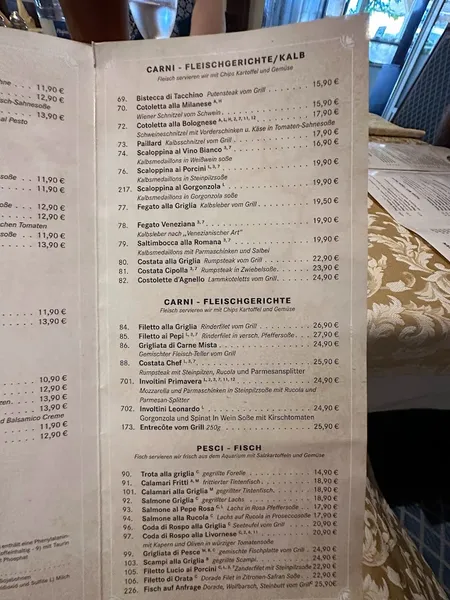 menu 2 of Leonardo da Vinci | Italienisches Park-Restaurant Ristorante