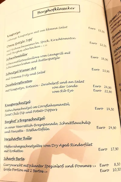 menu 1 of Berghof