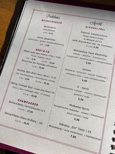 menu 0 of Restaurant Weissenburg