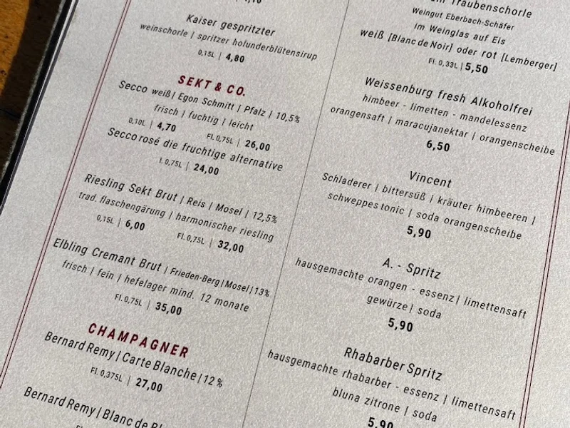 menu 0 of Restaurant Weissenburg