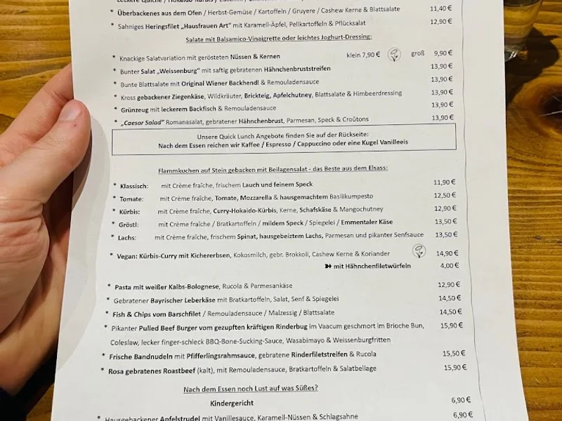 menu 1 of Restaurant Weissenburg