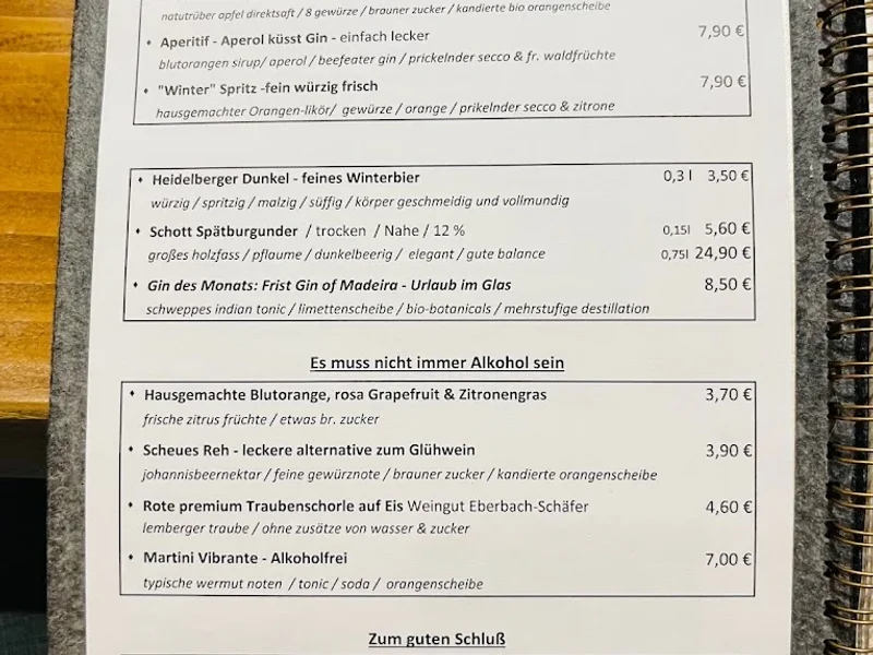 menu 2 of Restaurant Weissenburg