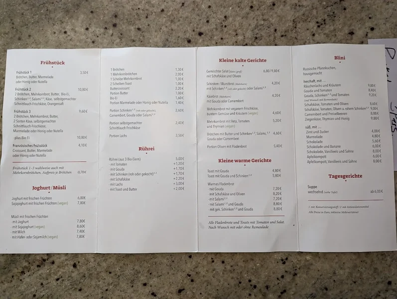 menu 0 of Café Elefant