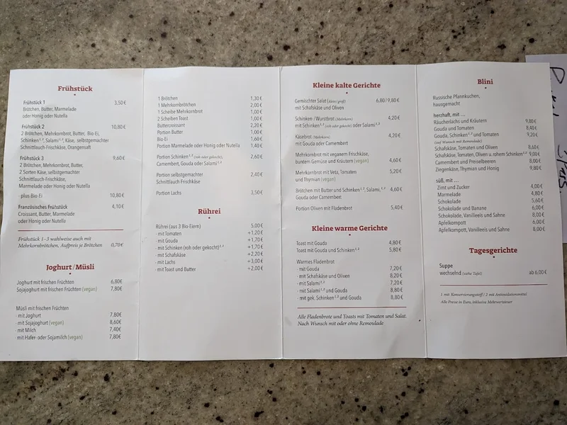 menu 0 of Café Elefant