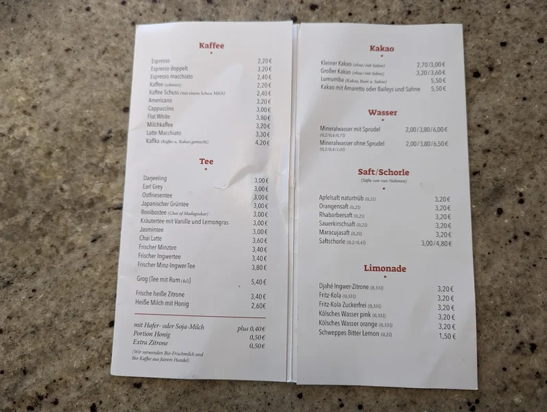 menu 1 of Café Elefant