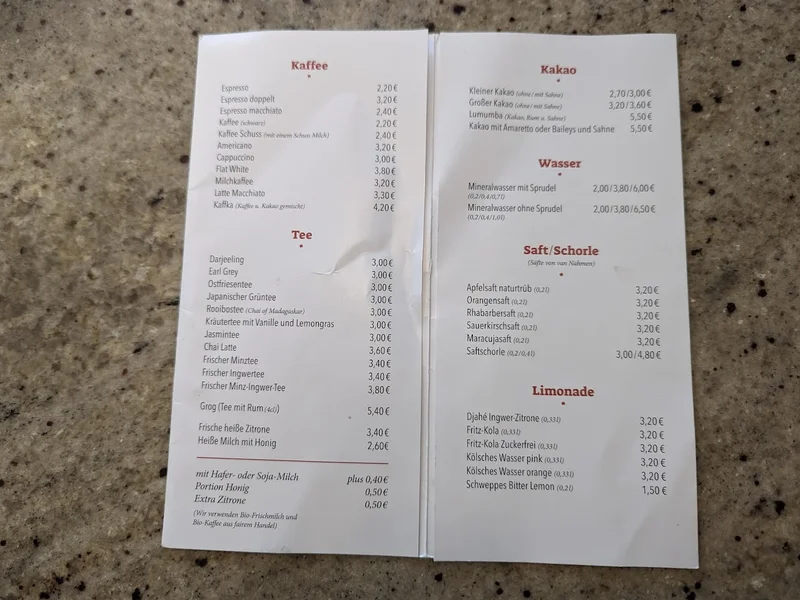 menu 1 of Café Elefant