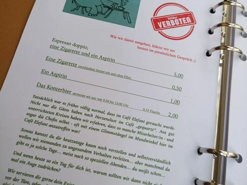 menu 2 of Café Elefant