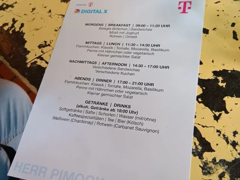 menu 0 of Herr Pimock